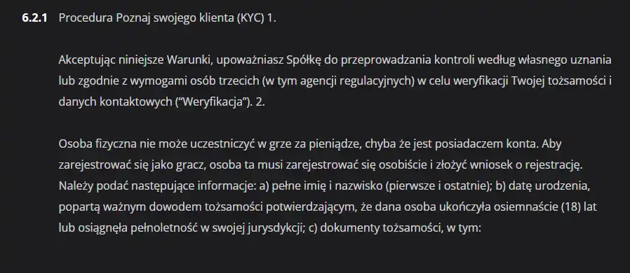 Oficjalna polityka KYC LEX Casino lub neutralny ekran weryfikacji