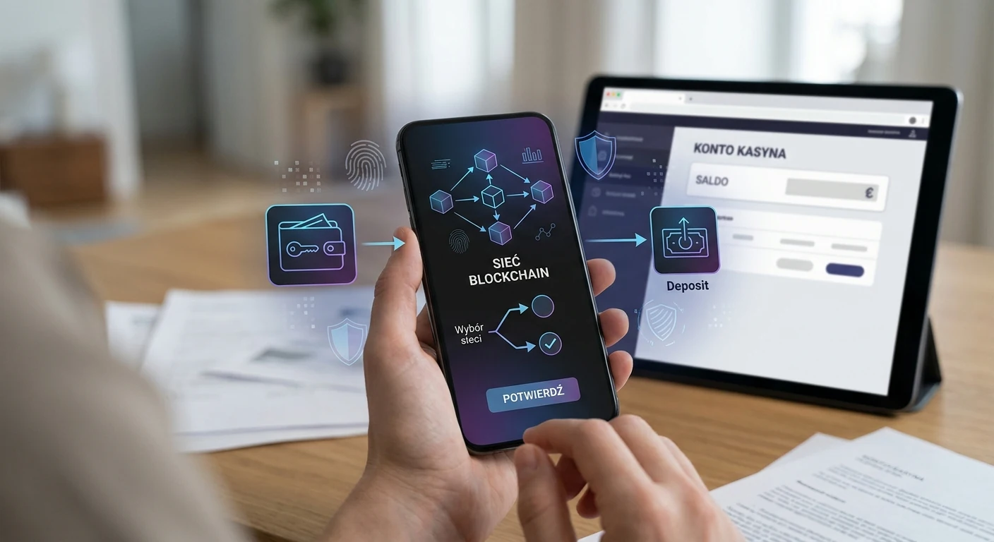 Neutralna ilustracja przepływu płatności kryptowalutowej